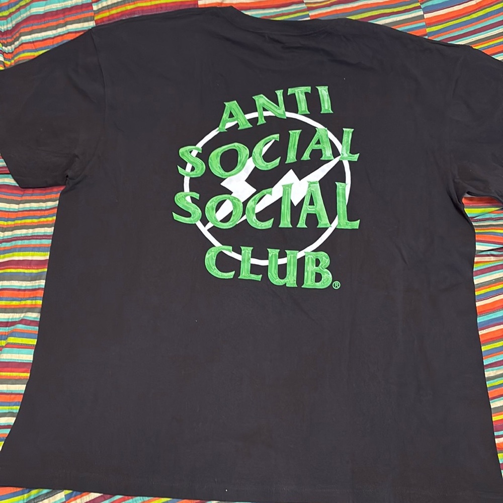 Antisocial, social club fragment, size large black green white brand new no tag